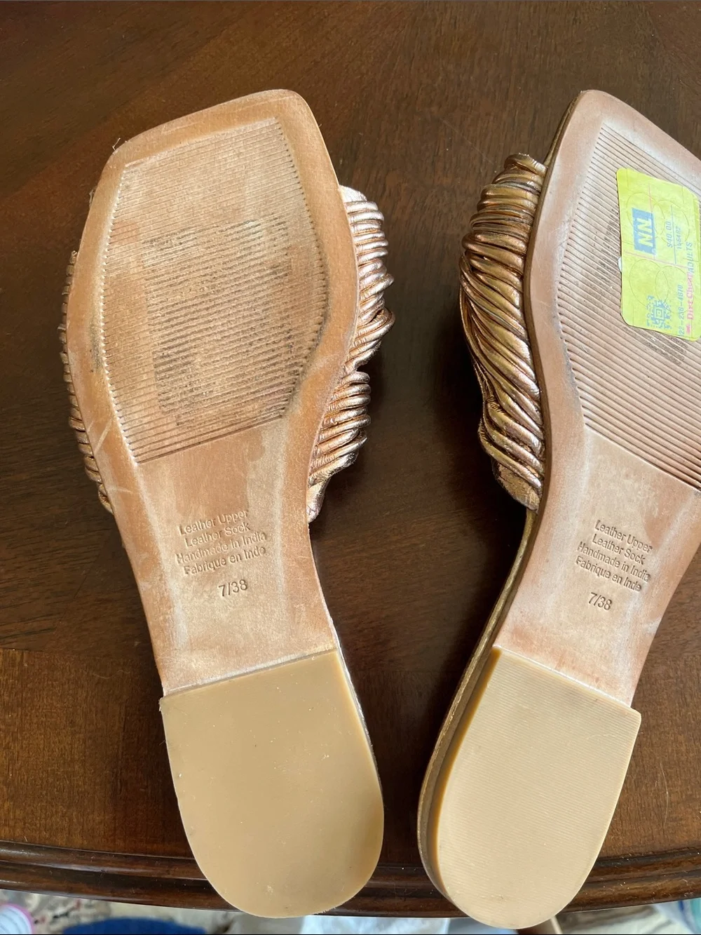 Jeffrey Campbell Metallic Gold Knotted Slide Sandals